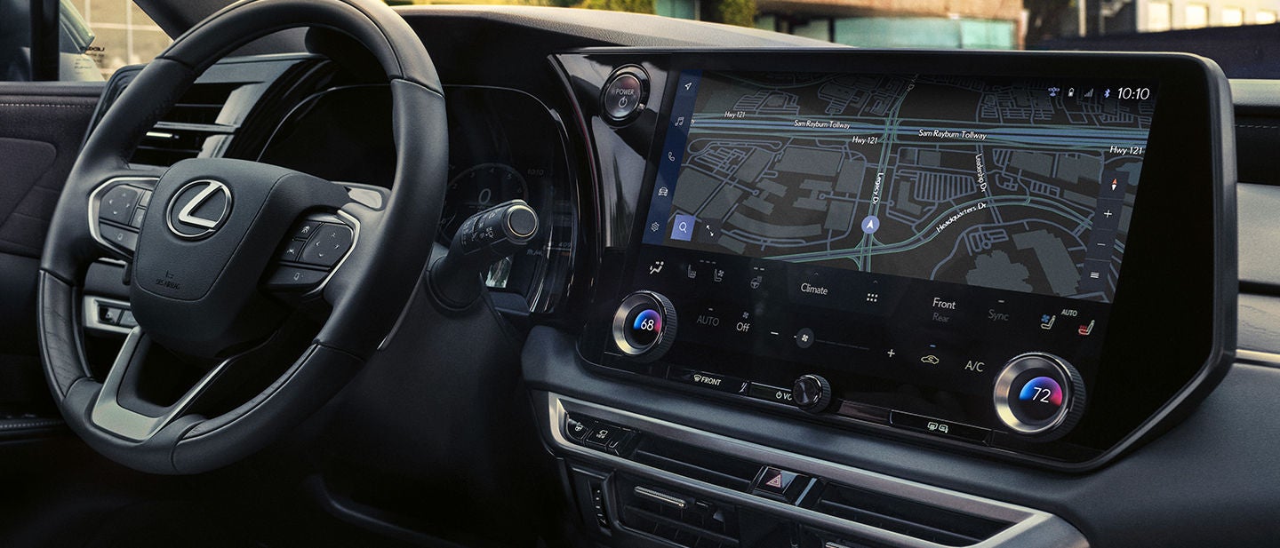 Lexus RX cabin with the 14-inch Lexus Interface touchscreen, Lexus image