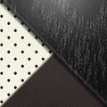 White/Peppercorn semi-aniline leather and Black Open-Pore Wood trim