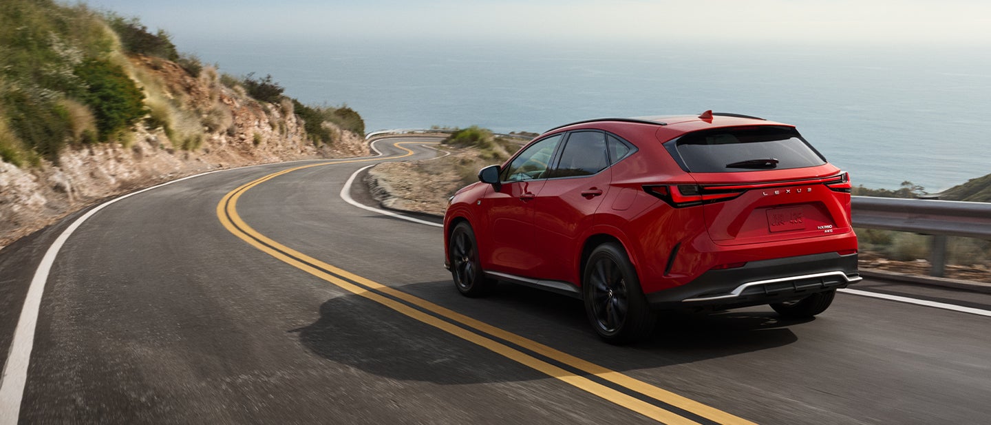 NX 350 F SPORT AWD shown in Infrared  exterior color.