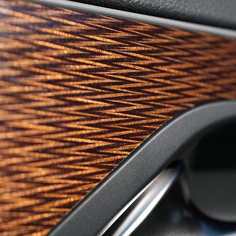 Detail of geometric Takanoha wood trim.