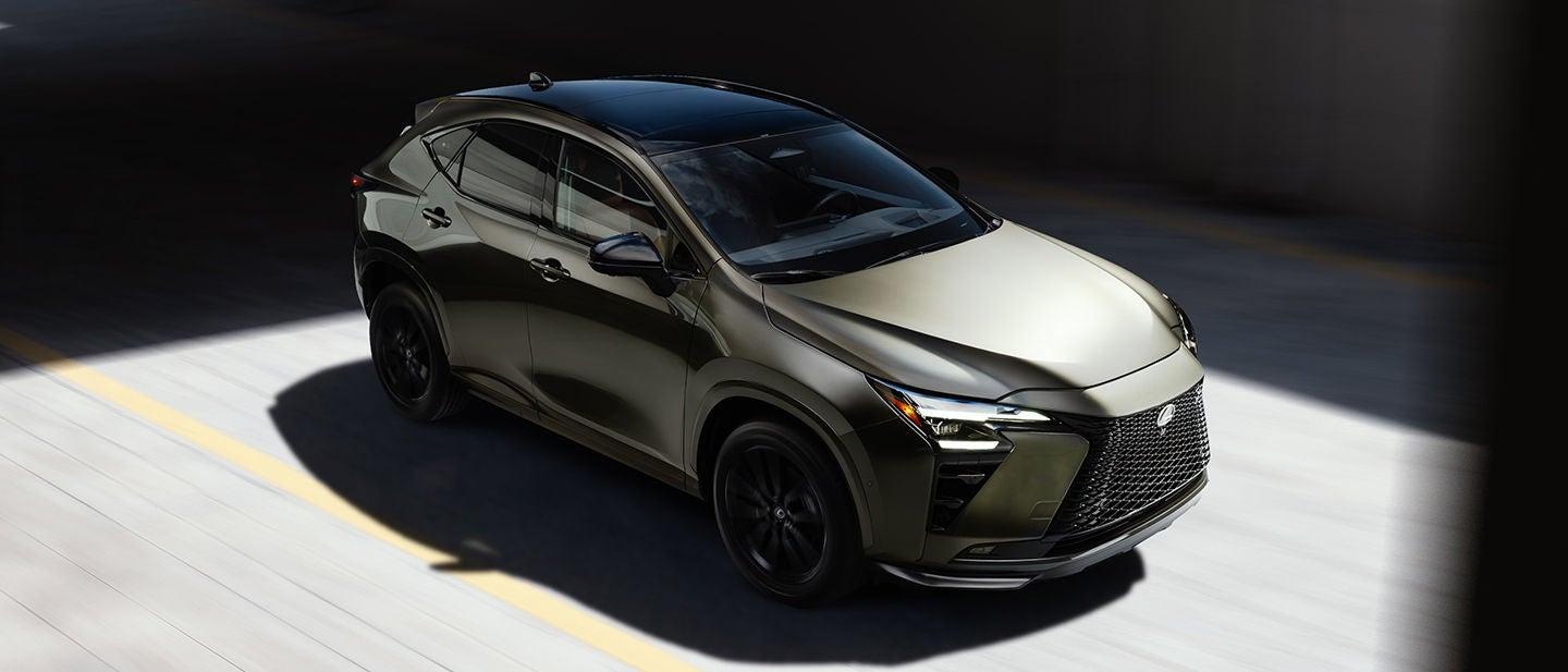 2027 NX 450h Plus shown in Shaded Ivy exterior color.