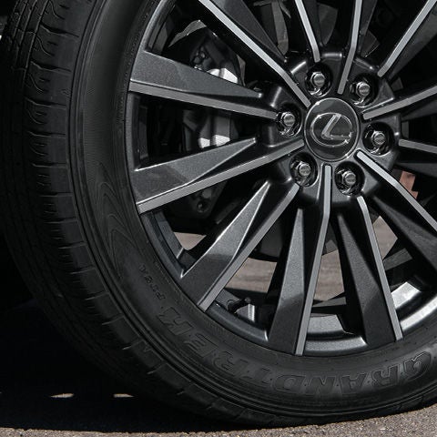Detail of 22-inch alloy wheel.