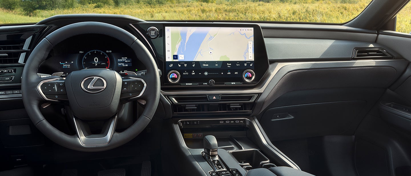 Driver interacts with the Interface touchscreen.