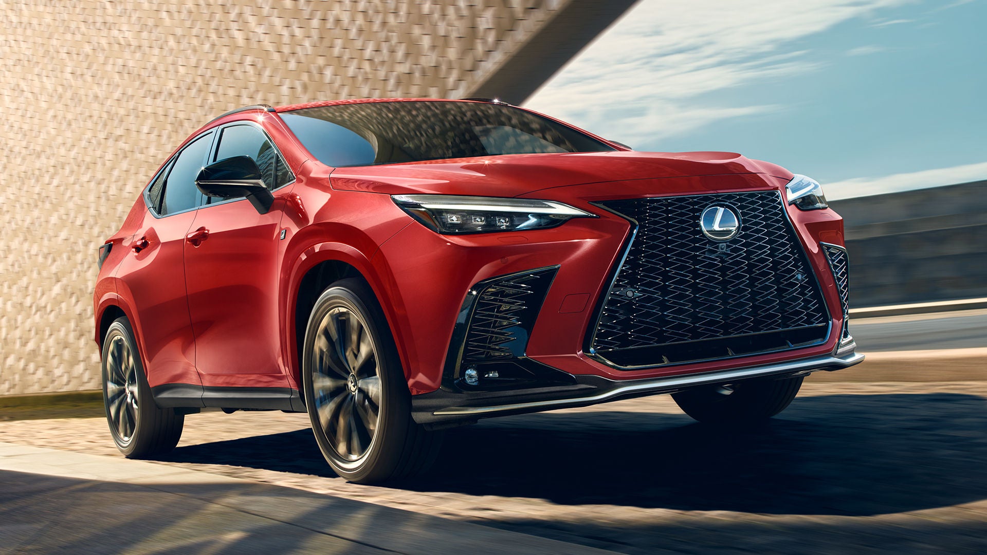 NX F SPORT shown in Infrared exterior color.