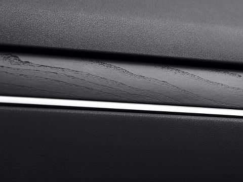 Close-up of the Black Open-Pore Wood trim.