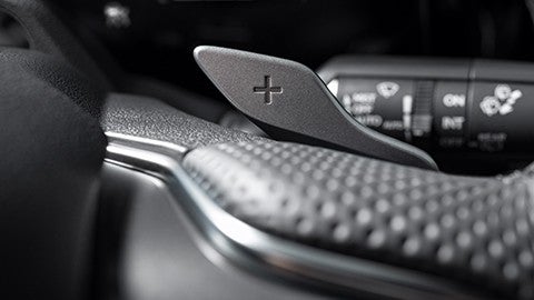 A steering-wheel-mounted paddle shifter enables split-second gear changes.