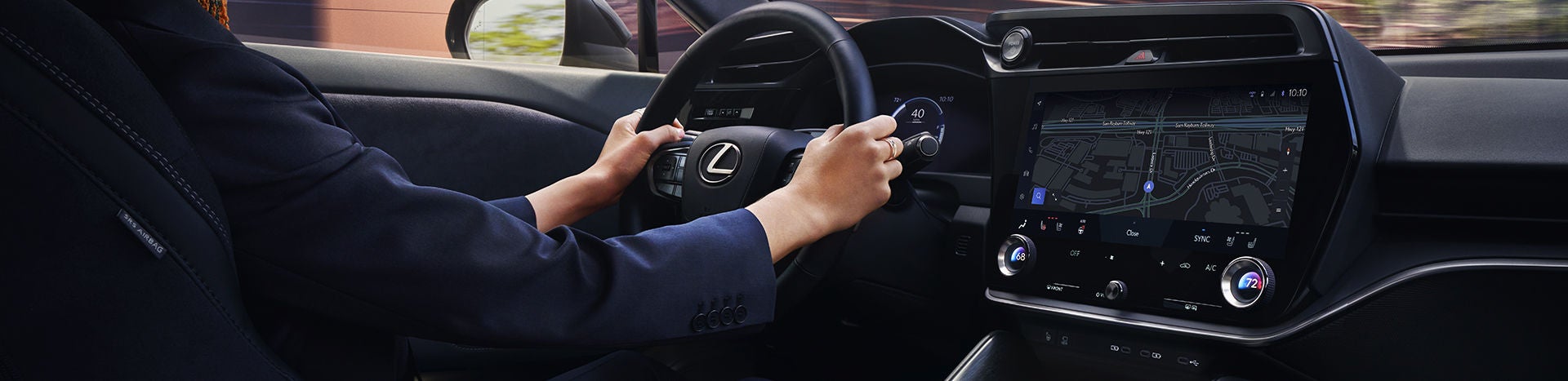  Interior of the Lexus RZ shown in Dapple Gray.