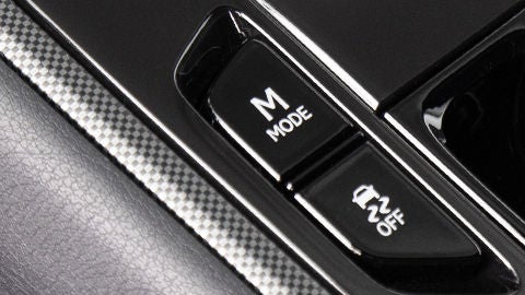 Detail of Manual mode and traction control buttons.