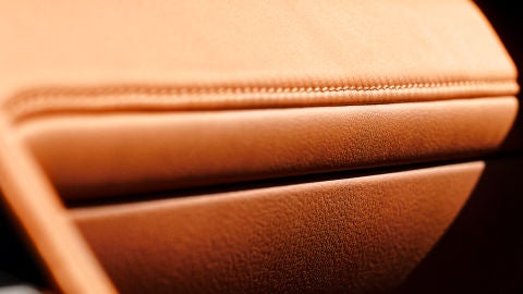 Close-up of the Palomino NuLuxe interior trim in the Lexus IS.